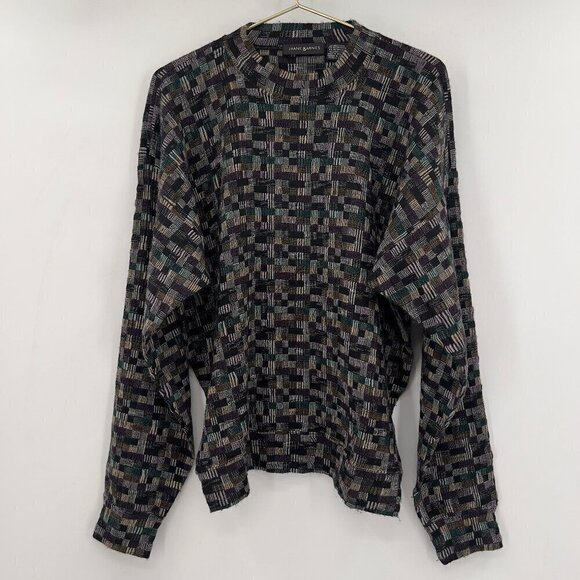 Jhane Barnes Mens Wool Blend Abstract Geometric Pattern Sweater M - Picture 1 of 6